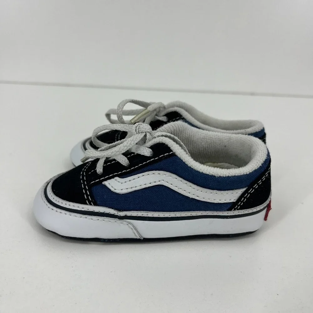 Vans Toddler Old Skool Shoes Baby Toddler‎ Size 4C Blue Black Lace Up